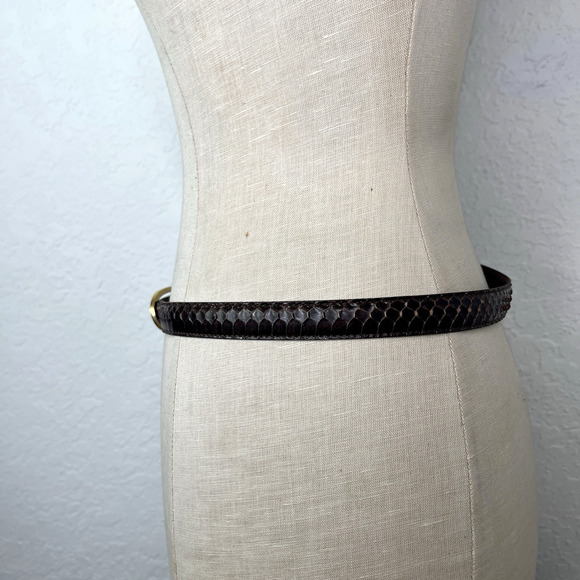 Women’s Genuine Snake Skin Waist Belt Brown Size S-M, unbranded, vintage, retro - Picture 3 of 8